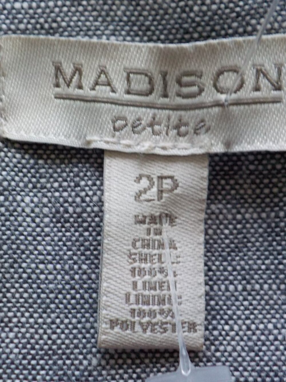 Madison Dress - 2 Petite - NWT - Sleeveless Grey Linen Lined (2541) - Picture 5 of 5
